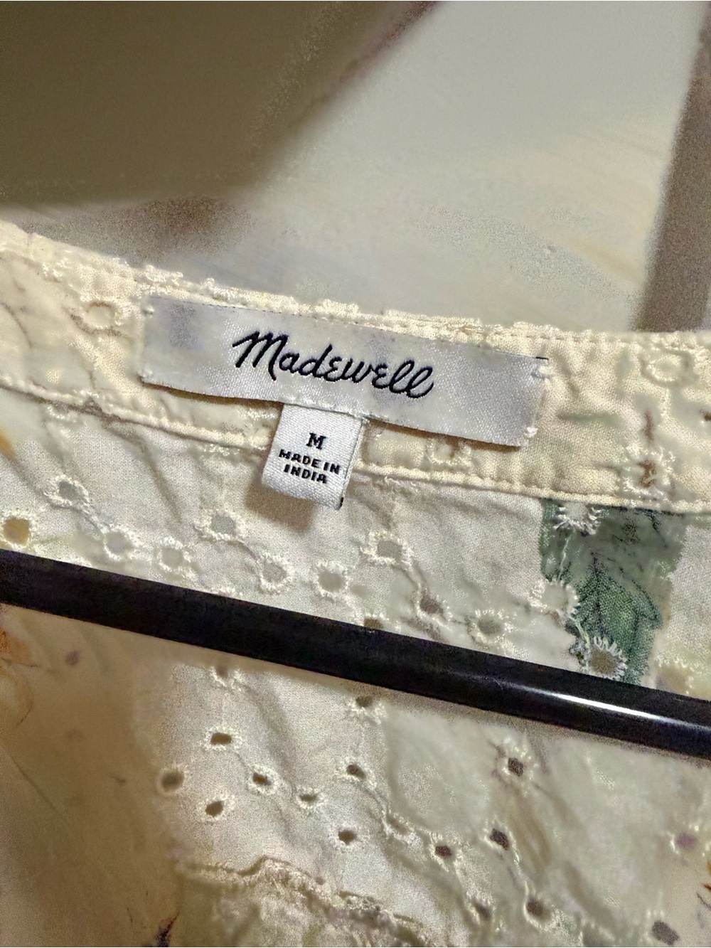 Madewell Cream Eyelet Button-Front Sunflower Blouse - Picture 3 of 5